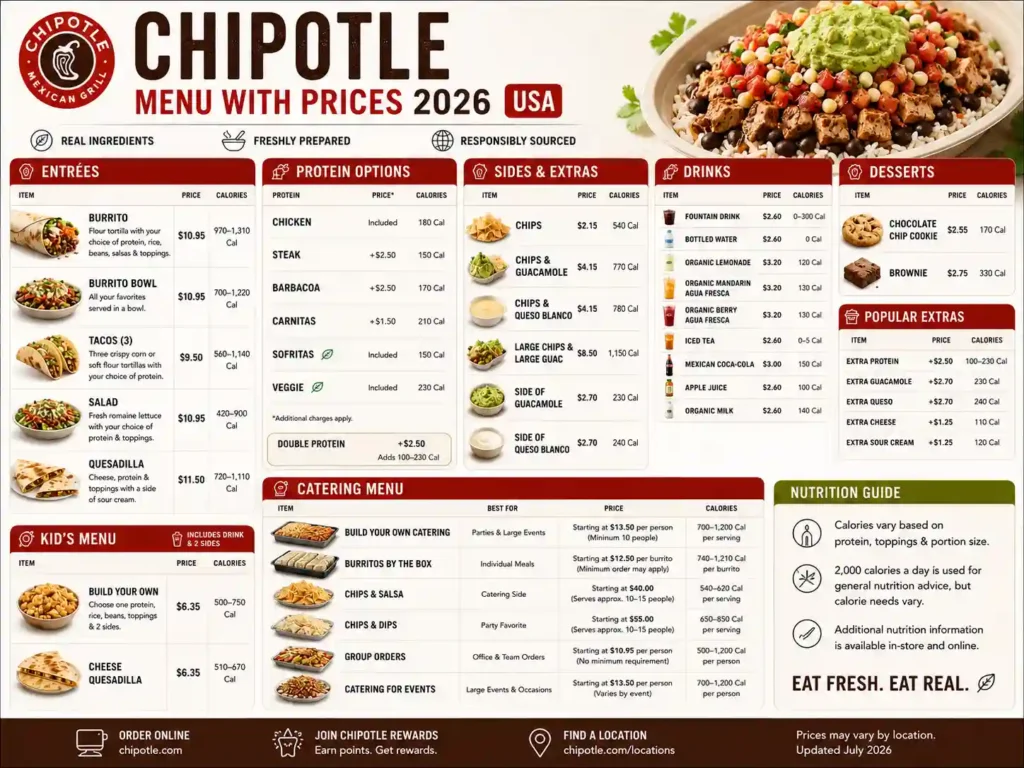 Chipotle Menu Prices 2026