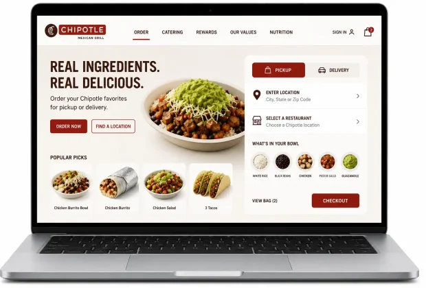 How to order through Chipotle website